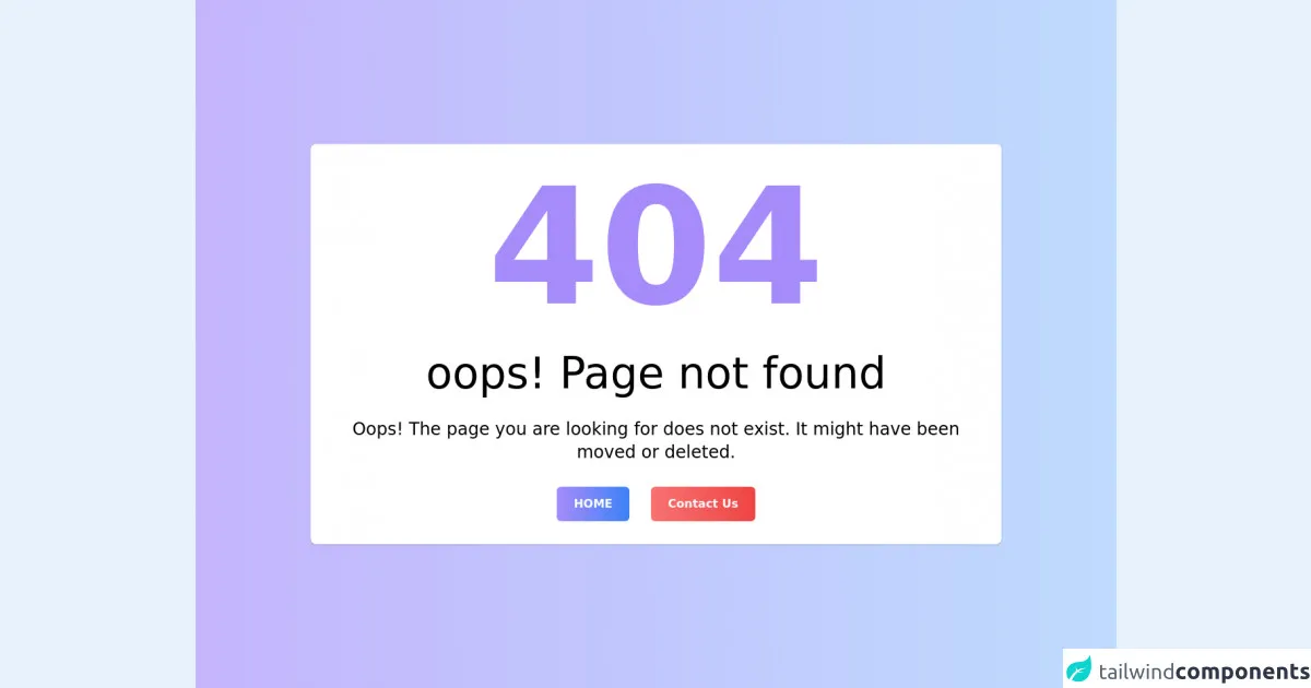 404 Error Page Design In Tailwind CSS