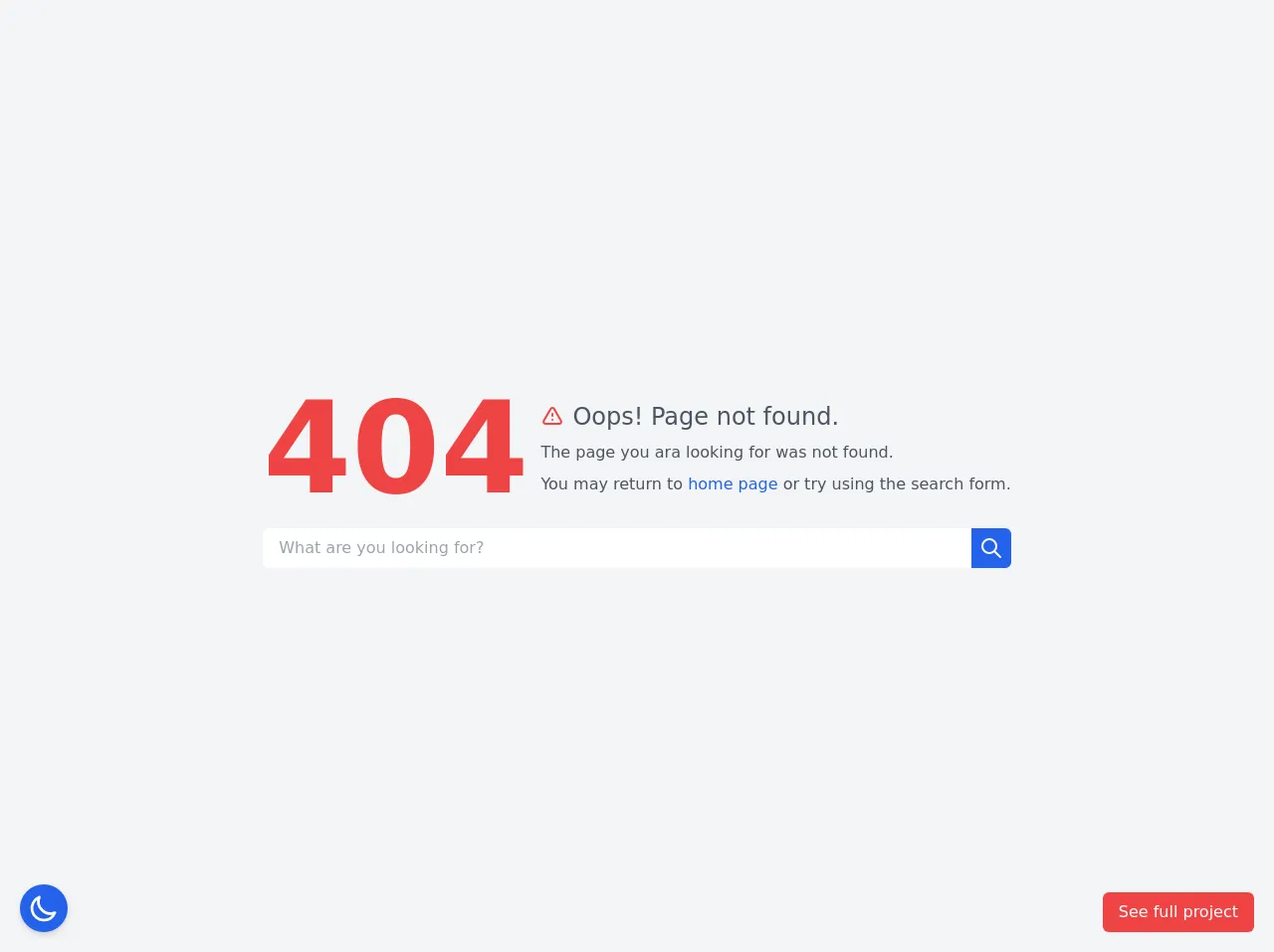 404 with dark & light mode