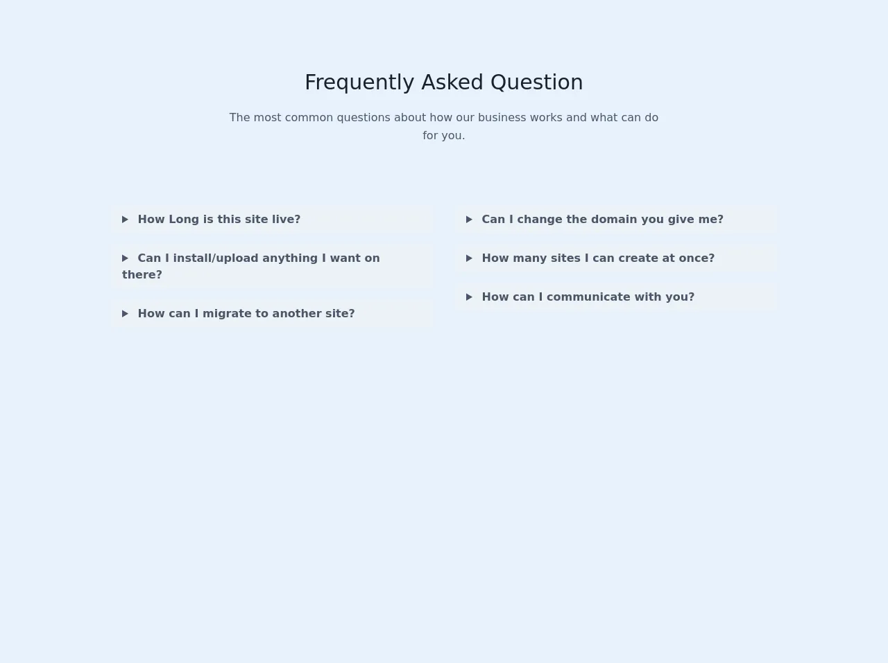 Frequently Asked Question - FAQ