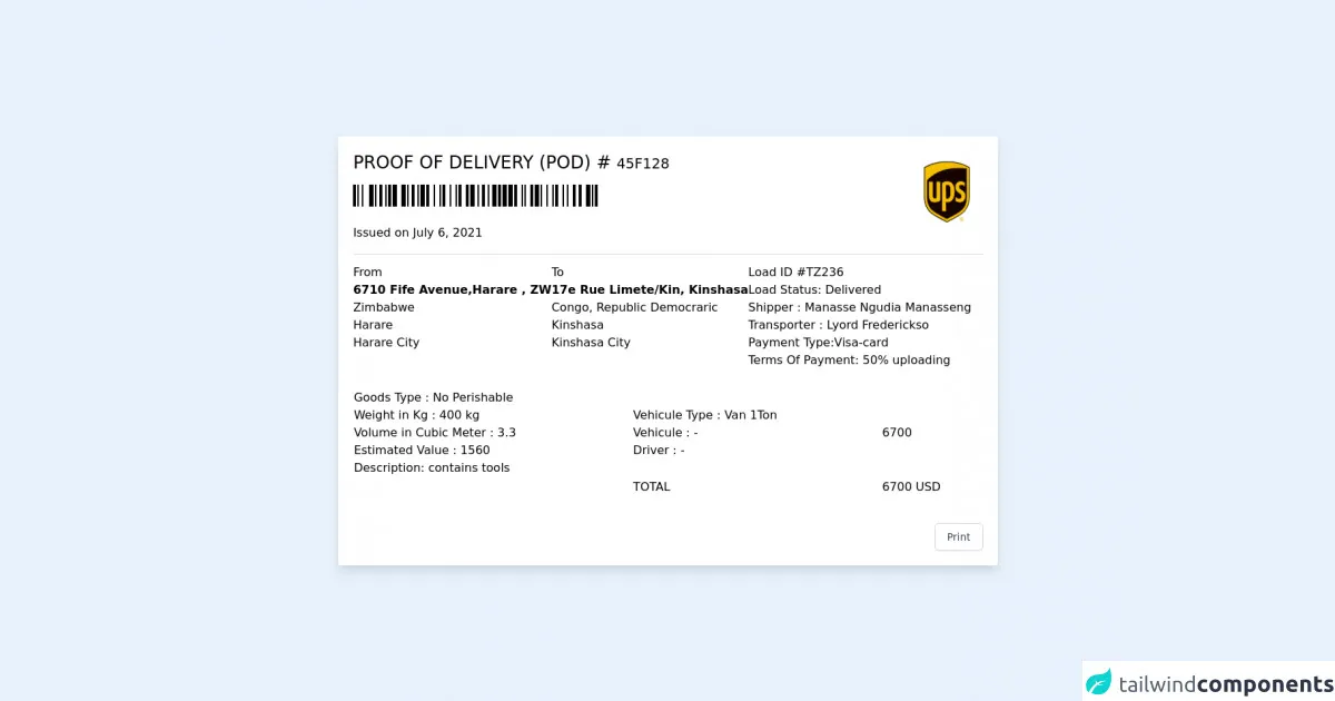 PROOF OF DELIVERY (POD)