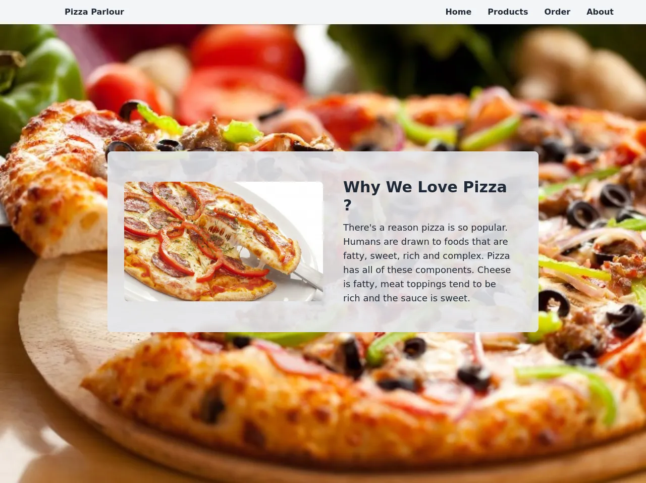 Responsive Layout With Pizza Parlour Example Site