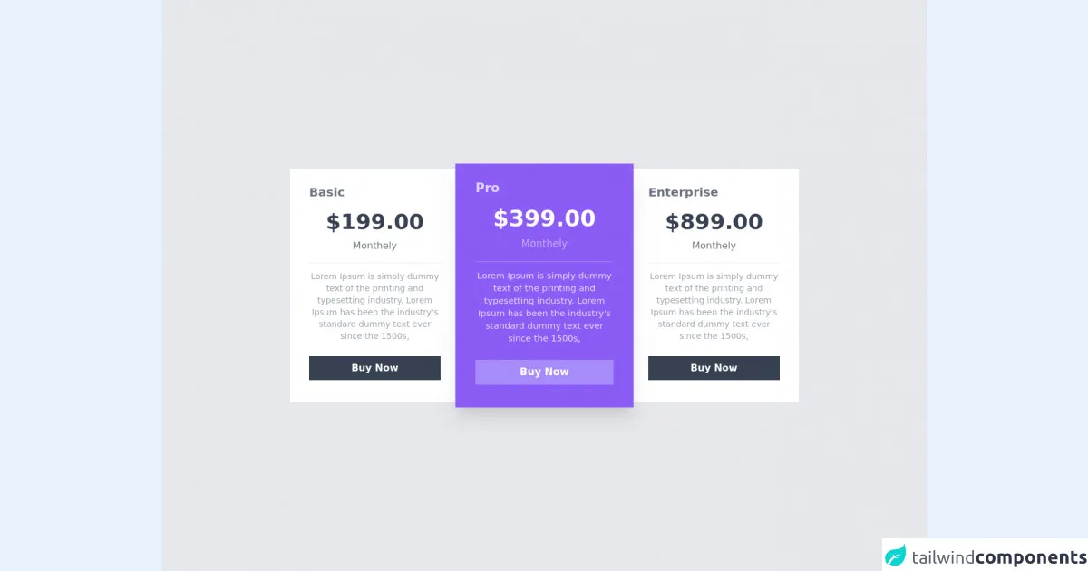 Responsive Pricing Cards