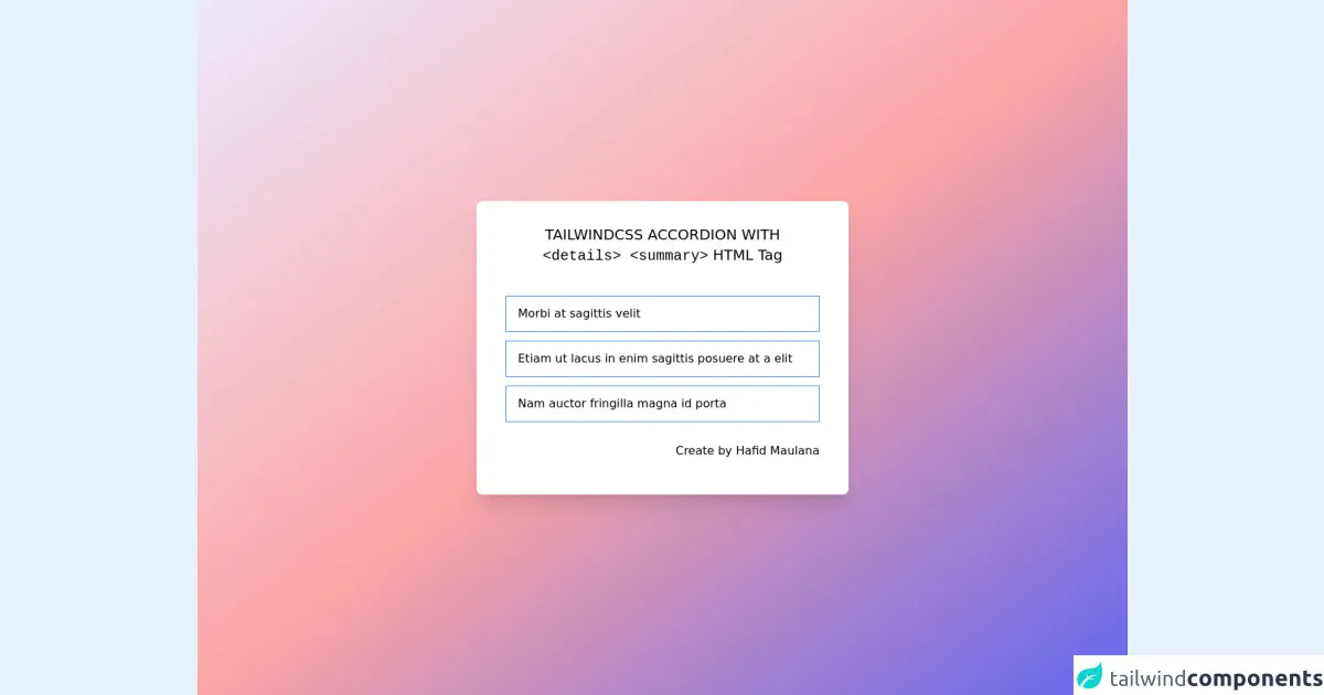 Smooth Accordion with Tailwind & CSS (Without Javascript)