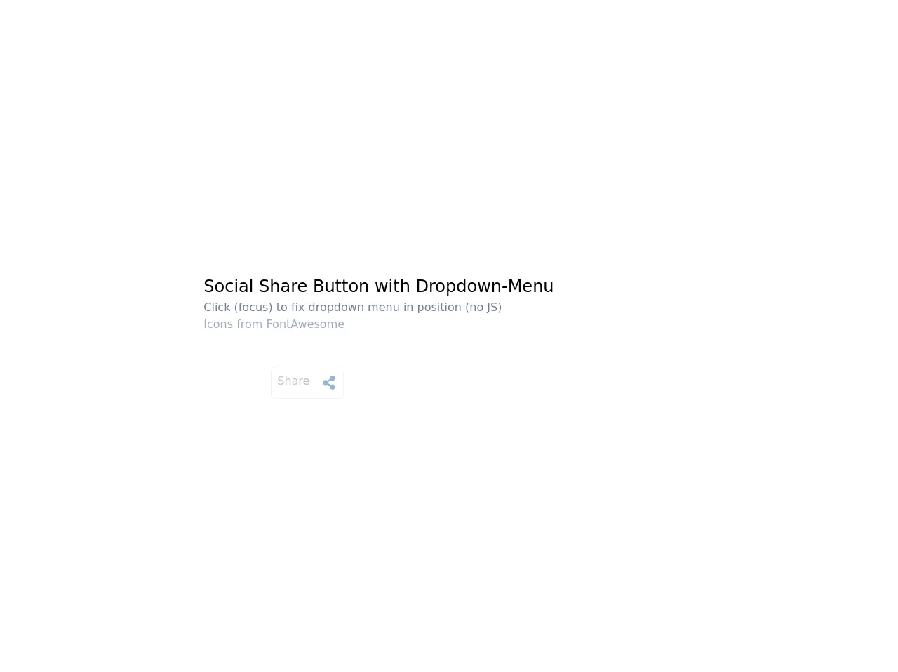 Social Share Button with Dropdown-Menu